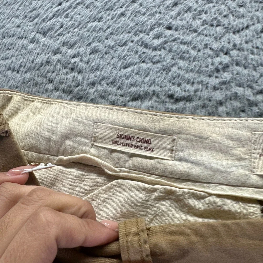 Hollister‎ Epic Flex Pant Men's 34x32 Brown Cotton Chino Skinny Business Stretch